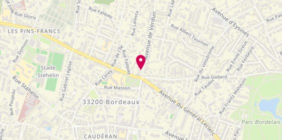 Plan de Clinique Vétérinaire Argos Bordeaux Caud, 8 avenue de Verdun, 33200 Bordeaux