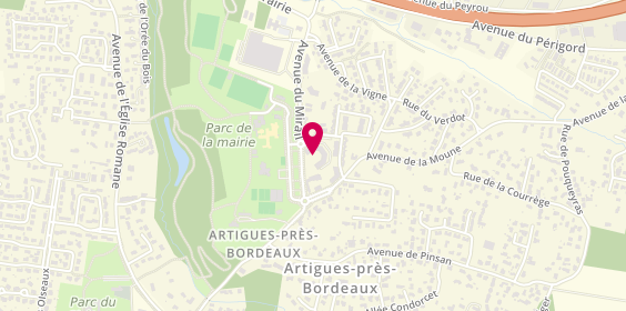 Plan de Art Véto de Vétérinaires JFC, 8 Place parc, 33370 Artigues-près-Bordeaux