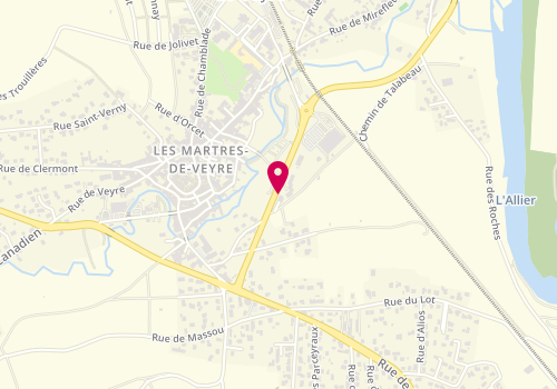 Plan de Clinique Vétérinaire des Martres, 15 Rue de Talabeau, 63730 Les Martres-de-Veyre