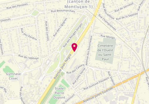 Plan de Clinique Veterinaire des Bourbons, 11 avenue Jean Nègre, 03100 Montluçon