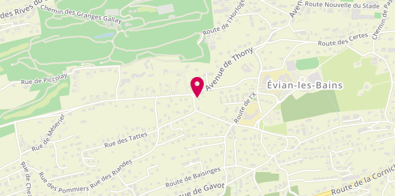 Plan de Clinique Vétérinaire Les Allobroges, 21 avenue de Thony, 74500 Évian-les-Bains