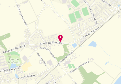 Plan de Vétérinaire du Guette-loup, 253 Route Thouaré, 44980 Sainte-Luce-sur-Loire