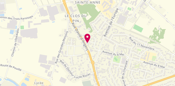 Plan de Clinique vétérinaire des Docteurs Mouneyrac Breton Loyer Navel, 56 Rue David d'Angers, 49130 Les Ponts-de-Cé