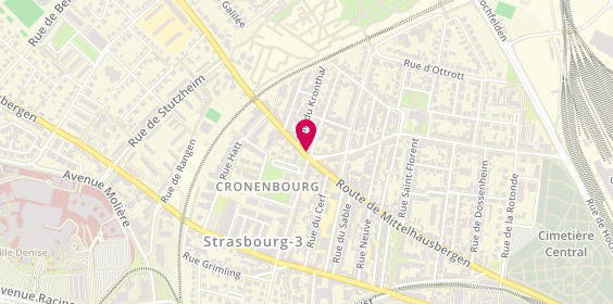 Plan de Clinique Vétérinaire de Cronenbourg, 112 Route de Mittelhausbergen, 67200 Strasbourg