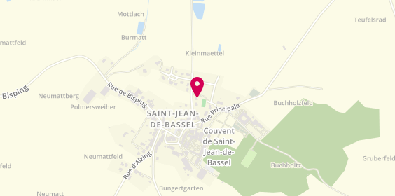 Plan de Anne GLADEL Ostéopathe animalier (canin, équin, bovin,...), 8 Rue des Prés, 57930 Saint-Jean-de-Bassel