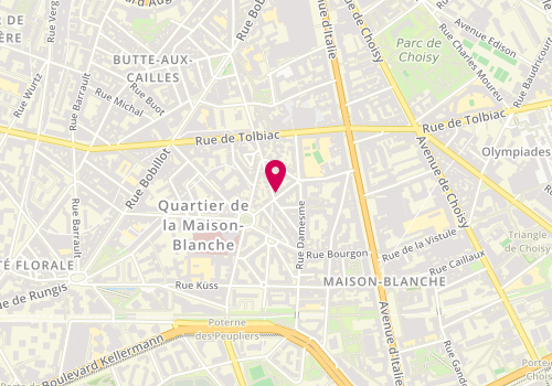 Plan de Clinique Vétérinaire des Peupliers - Dr Blanchard - ROSENBERG Laure, 16 Rue Henri Pape, 75013 Paris