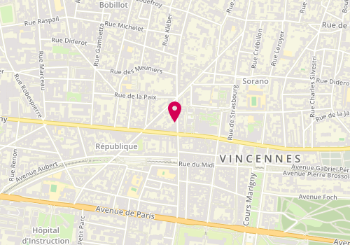 Plan de Cabinet Vétérinaire Laroye, 31 Bis Rue de Montreuil, 94300 Vincennes