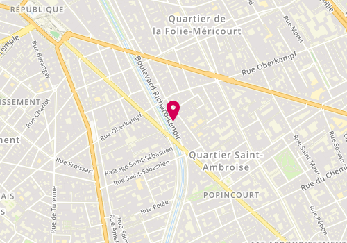 Plan de Clinique vétérinaire BASTILLE /RÉPUBLIQUE Dr ZAKINE Frédéric, 100 Boulevard Richard-Lenoir, 75011 Paris