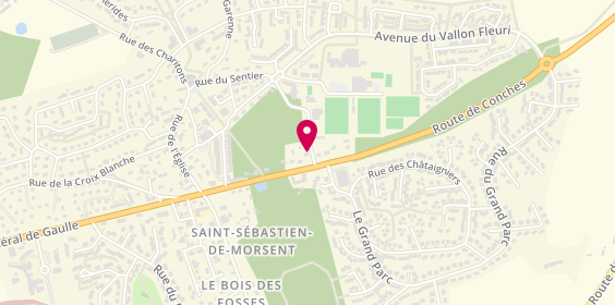 Plan de Clinique vétérinaire des Trois Fontaines Saint Sébastien de Morsent, 8 Rue du Général de Gaulle, 27180 Saint-Sébastien-de-Morsent