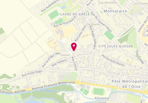 Plan de Clinique Vétérinaire Les Mille Pattes, 39 Rue General de Gaulle, 60160 Montataire