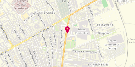 Plan de Clinique Vétérinaire Argos Reims Dauphin, 39 Boulevard Dauphinot, 51100 Reims